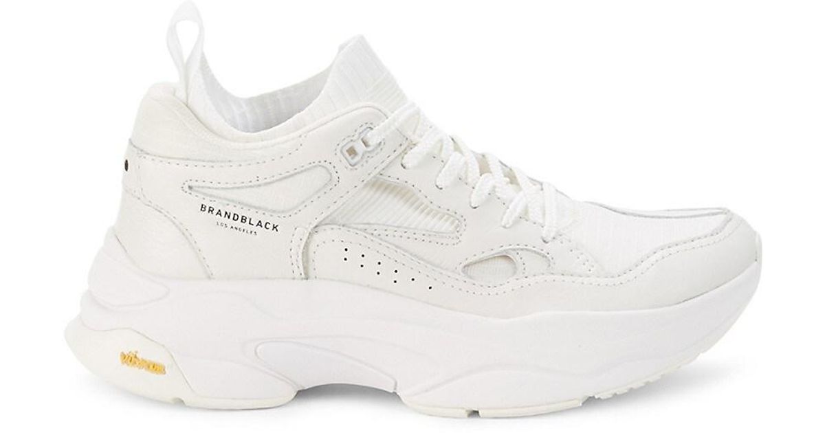 Brandblack Saga Mixed-media Chunky Sneakers in White for Men | Lyst