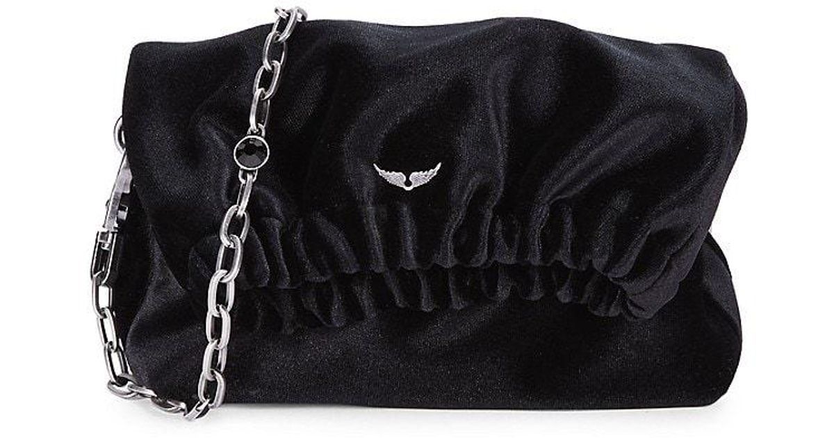 Zadig & Voltaire Rocky Xs Velvet Crossbody Bag in Black Lyst