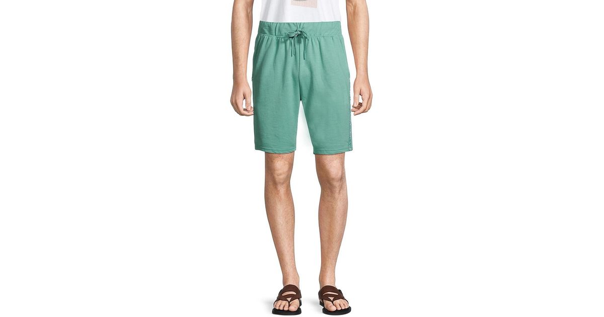 Calvin Klein Logo-tape Lounge Shorts in Green for Men | Lyst