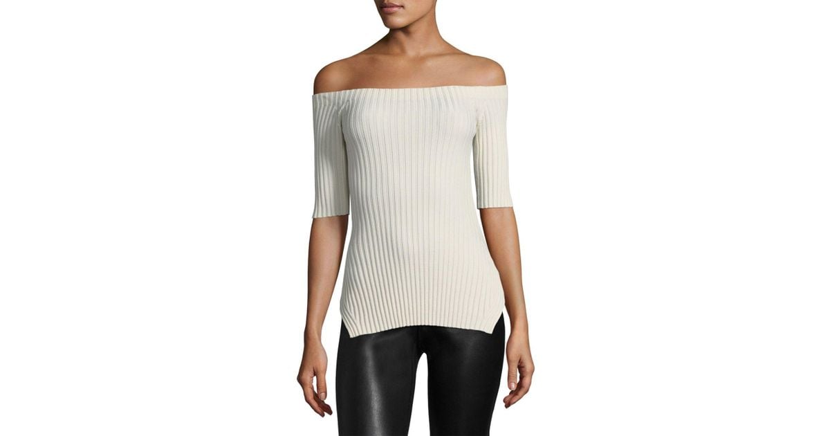 helmut lang off the shoulder top