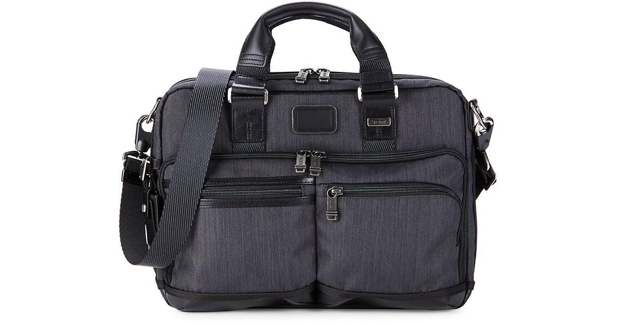 tumi gray briefcase