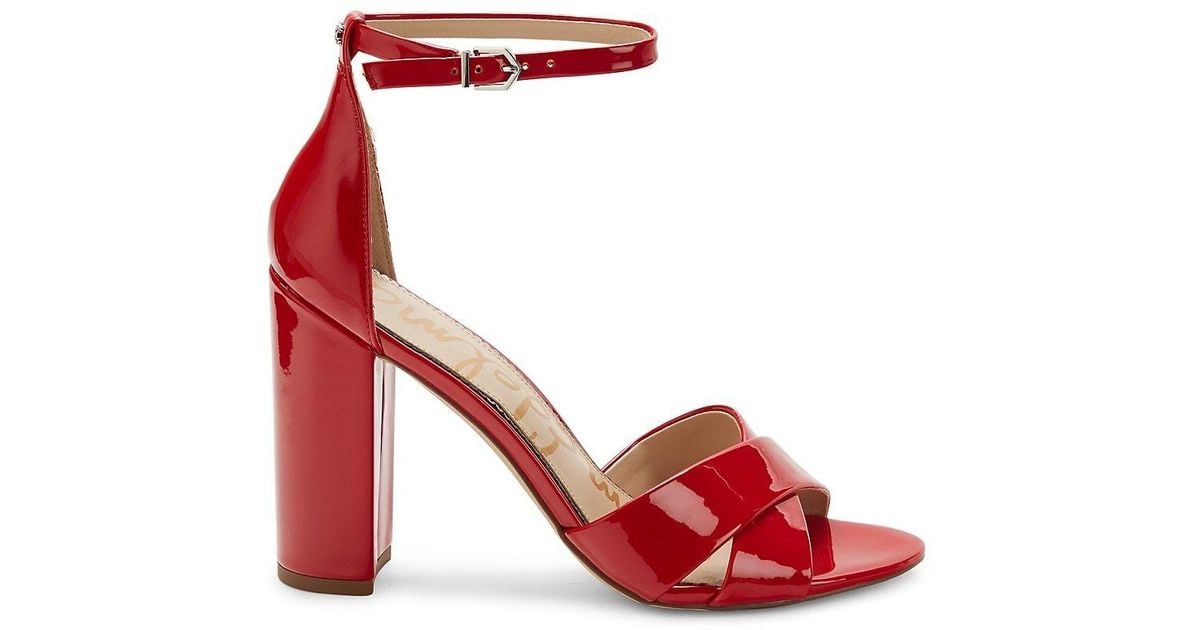 Sam Edelman Yancy Faux Leather Sandals in Red | Lyst