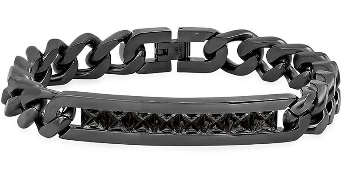 Anthony Jacobs Black Ip, 18k Goldplated Stainless Steel & Simulated 8.