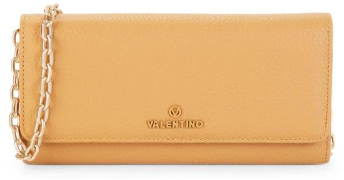 valentino by mario valentino juniper dollaro leather chain wallet