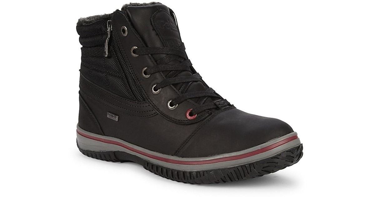 Pajar Fauxshearling Lined Leather Active Boots in Black for Men Lyst