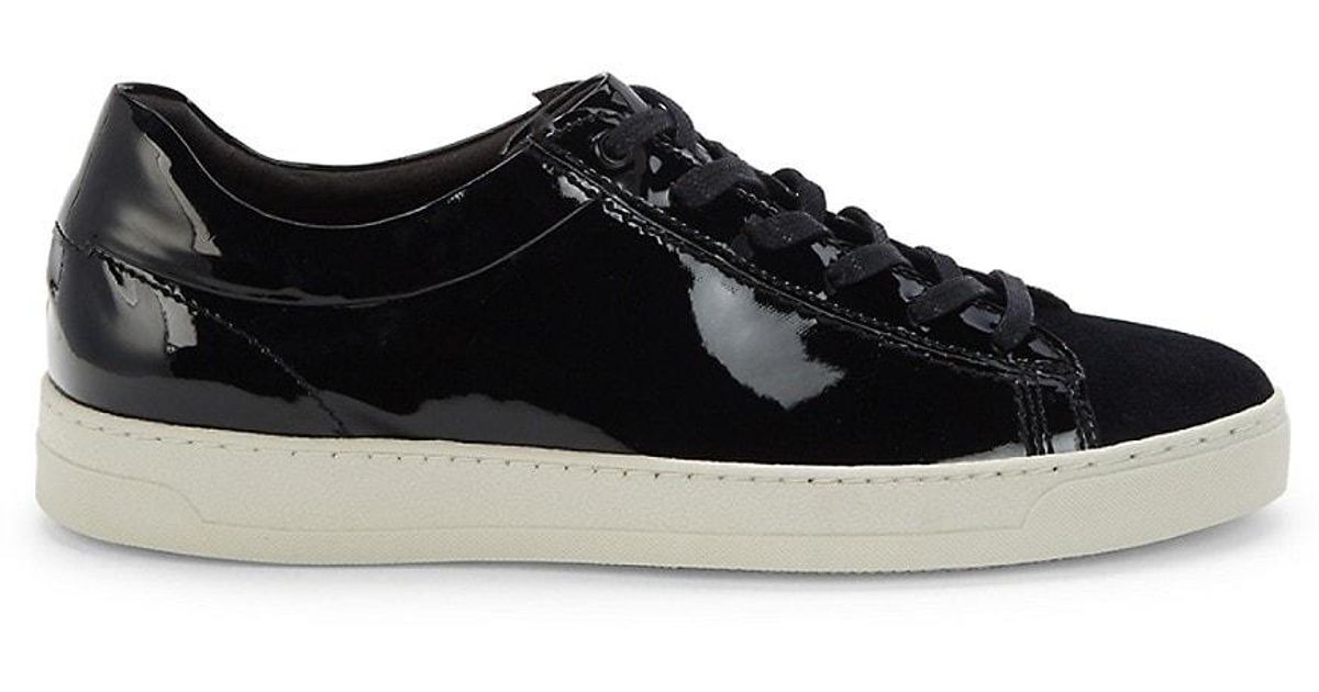 Bruno Magli Diego Patent Leather Sneakers in Black for Men | Lyst