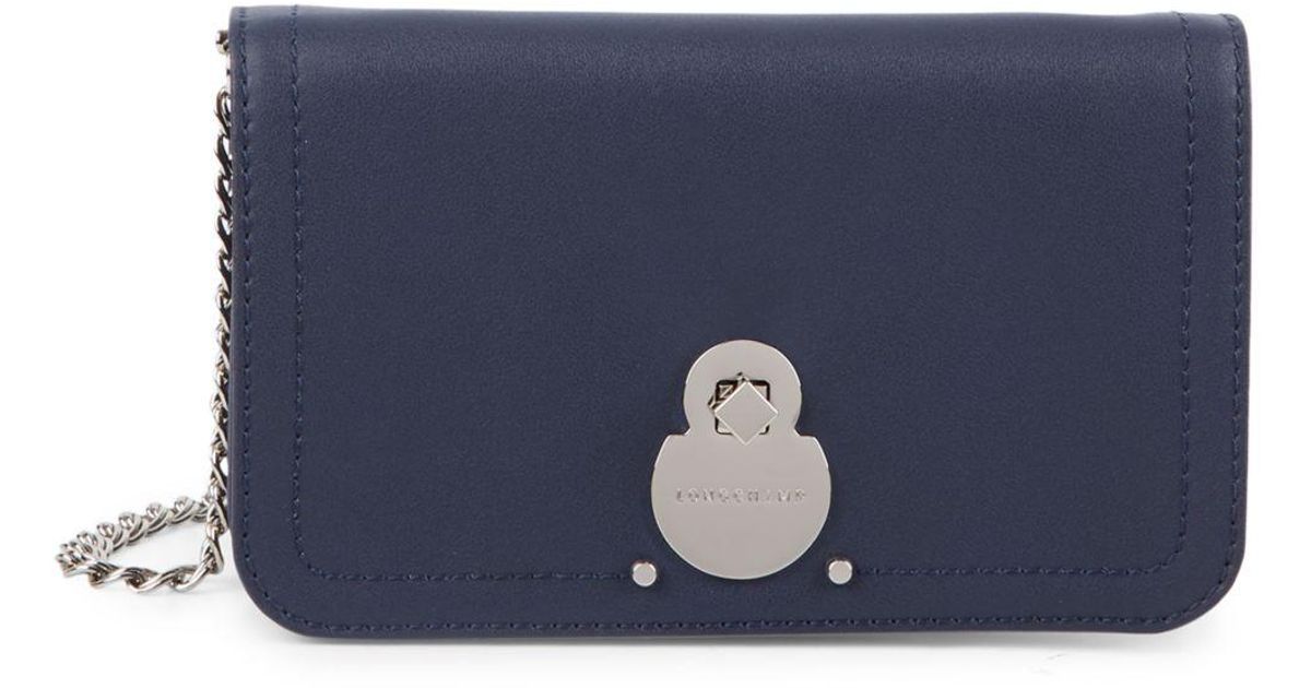 Longchamp Cavalcade Leather Walletonchain in Navy (Blue) Lyst