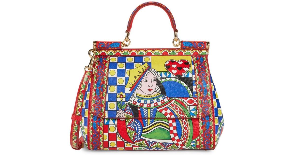 Dolce & Gabbana Sicily Queen Of Hearts Top Handle Bag | Lyst