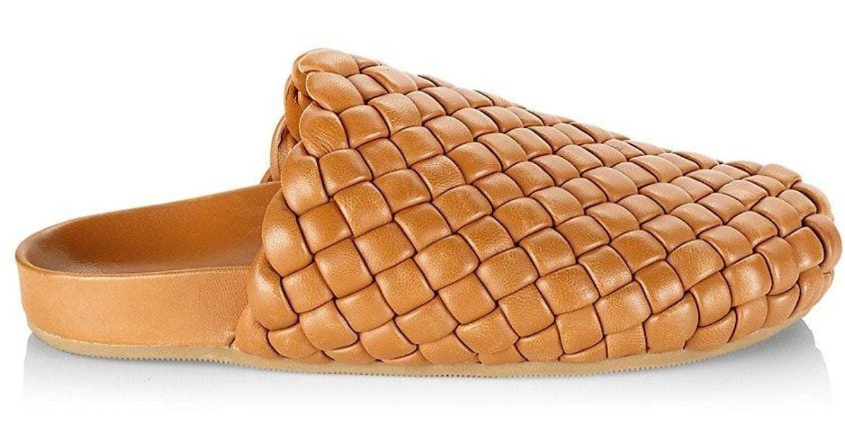 woven leather clogs