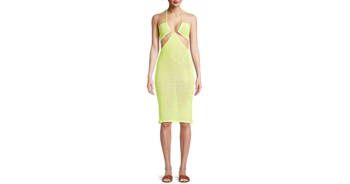 Victor Glemaud Cut-out Minidress in Yellow | Lyst