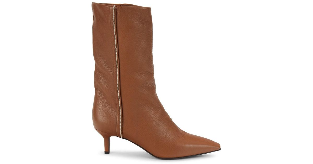 Kitten heel brown clearance boots