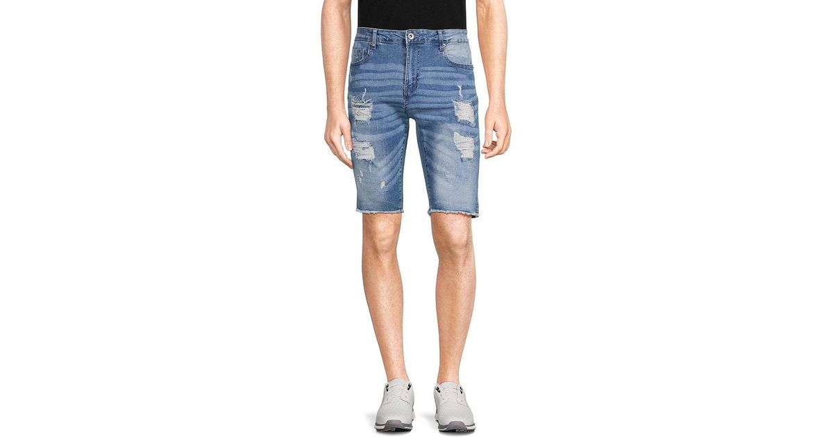 Xray Jeans X Ray Distressed Denim Shorts in Blue for Men | Lyst