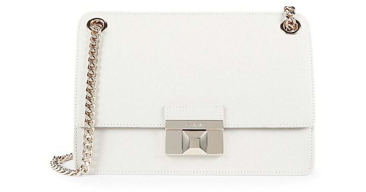Furla Small Venere Leather Shoulder Bag in White Lyst