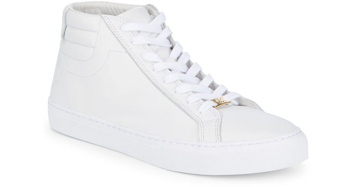 True Religion White Leather High Top 