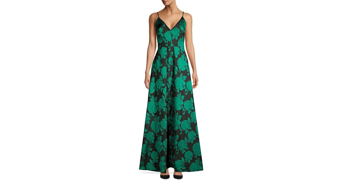 calvin klein green floral dress