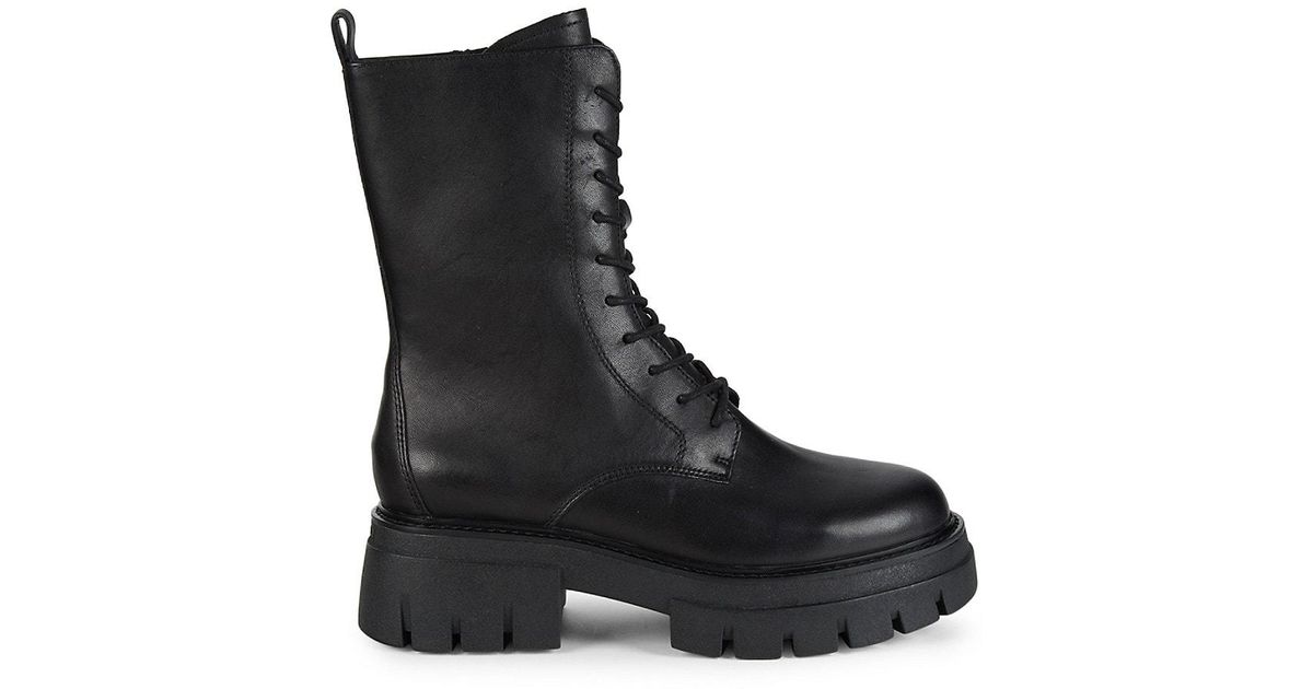 ash mastro leather pull on combat boots