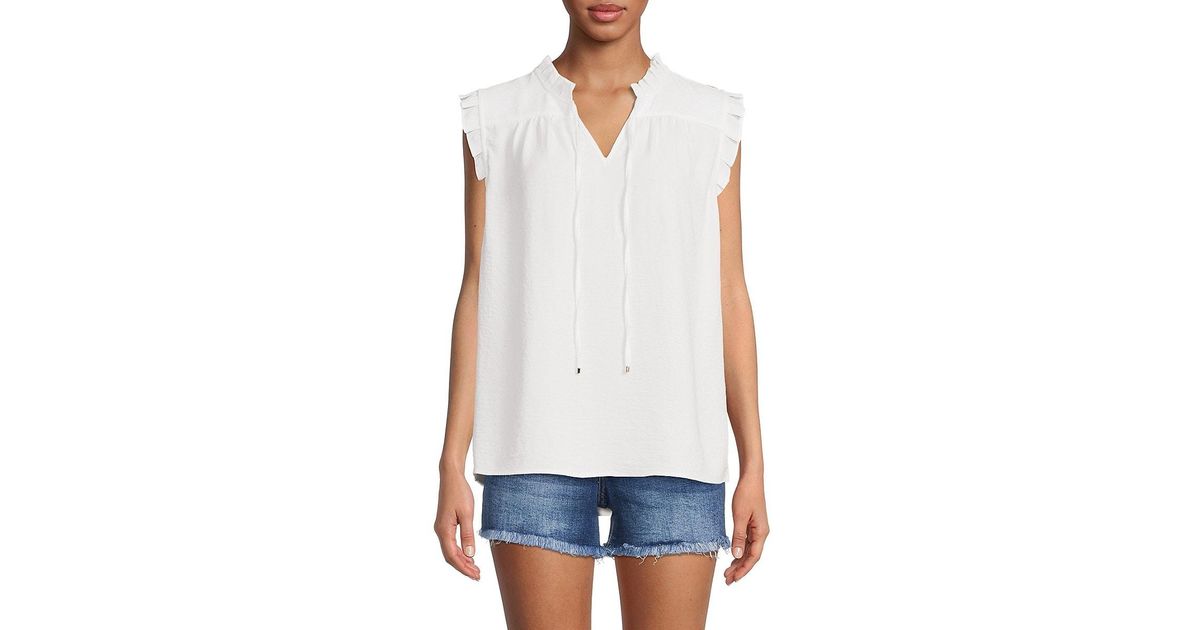 Tommy Hilfiger Pleated Blouse in Ivory (White) | Lyst UK