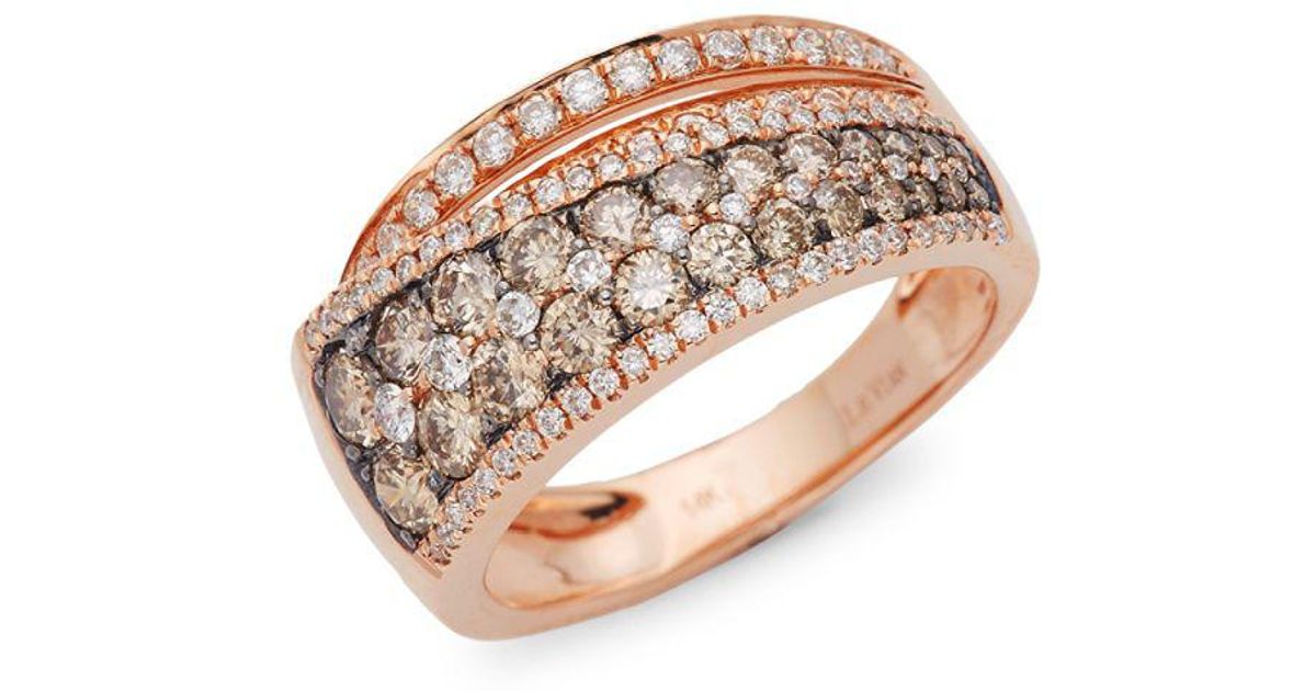 Le Vian Red Carpet® Chocolate Diamonds® And Vanilla Diamonds® 14k Strawberry Gold® Ring in Rose