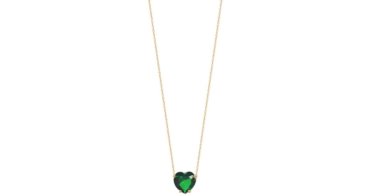 Amazon.com: DEPHINI - Green Heart Necklace - 925 Sterling Silver - Peridot  Birthstone Embellished with Branded Crystal Pendant - Fine Jewelry Woman  18