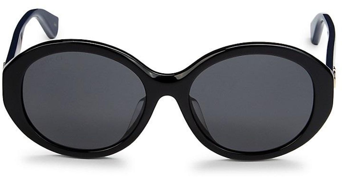Gucci 57mm cheap round sunglasses