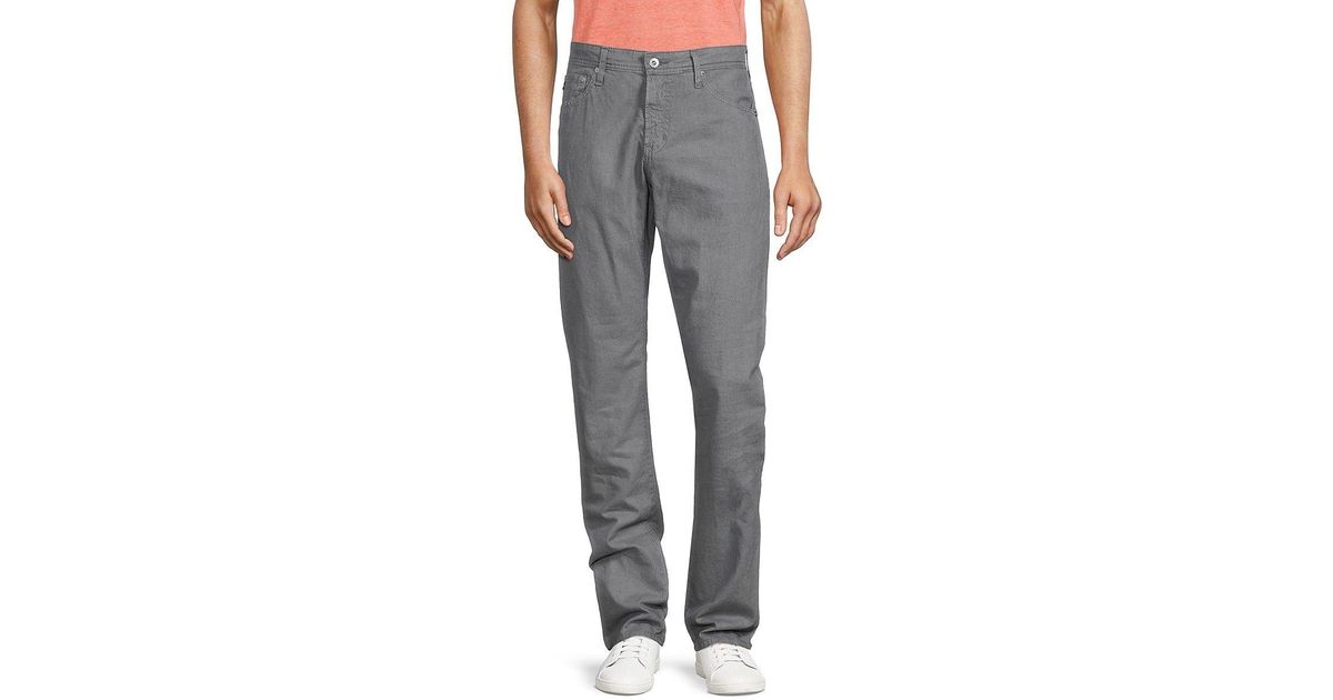 AG Jeans Tailored Fit Linen Blend Jeans in Gray for Men Lyst