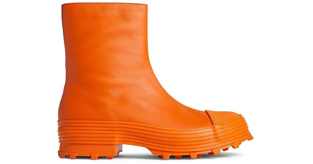 Camper Traktori Leather Zip Boots in Orange for Men | Lyst