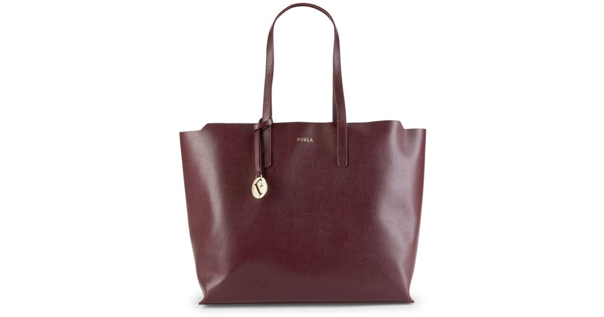 Saffiano Handbag Burgundy - Women's Leather Bags