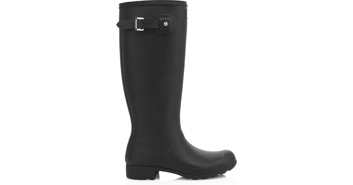 HUNTER Original Tall Tour Rain Boots in Black Lyst