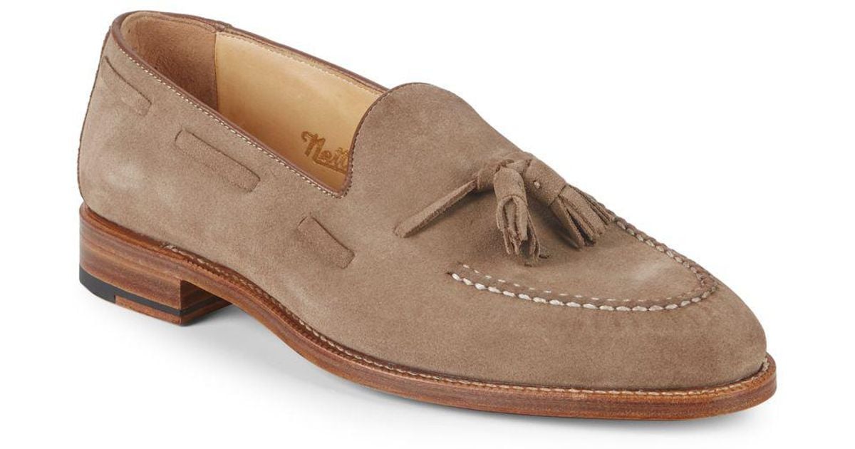 Nettleton Barrington Suede Tassel Loafers in Light Brown (Brown) for