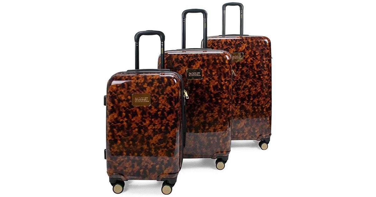 Badgley Mischka 3piece Printed Hardside Luggage Set in Brown Lyst