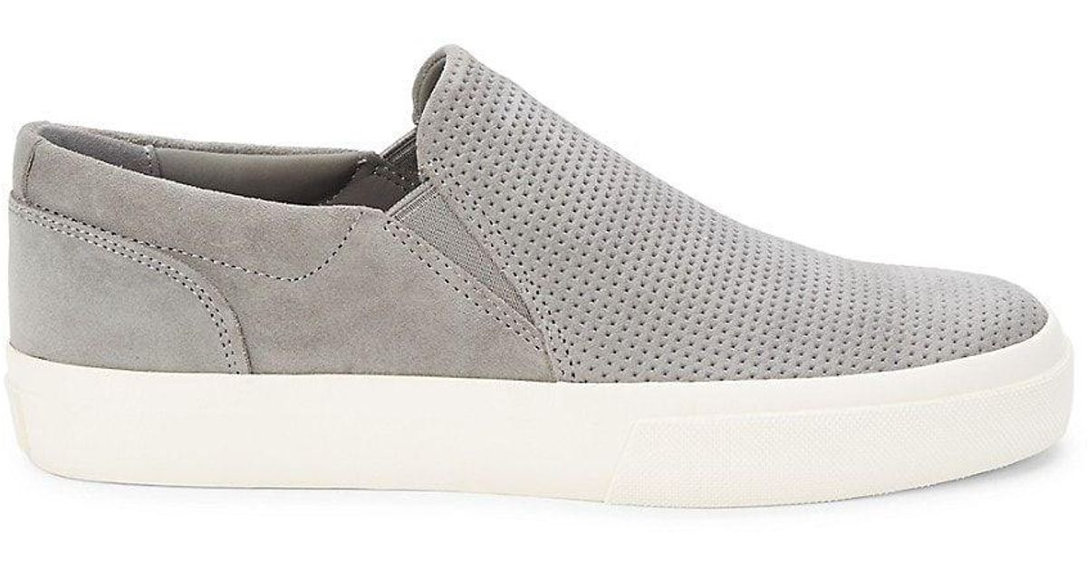 Vince Suede Perforated Slip On Sneakers in White for Men Lyst