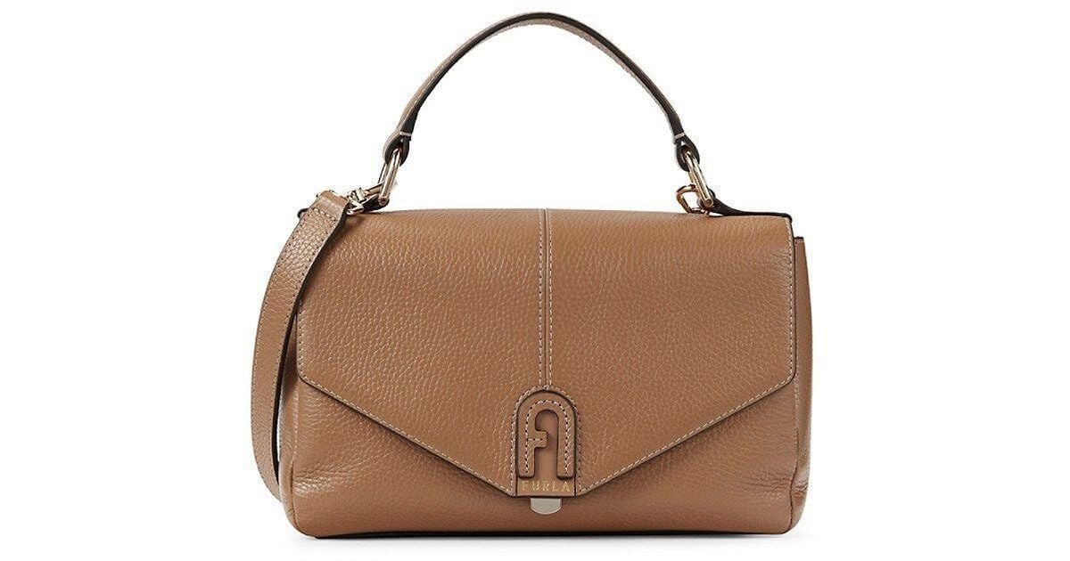 Furla Dafne Leather Satchel in Brown Lyst