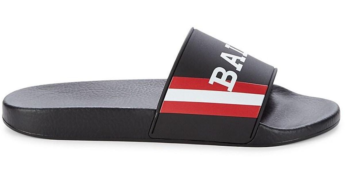Bally Simon Logo Slides in Black for Men | Lyst