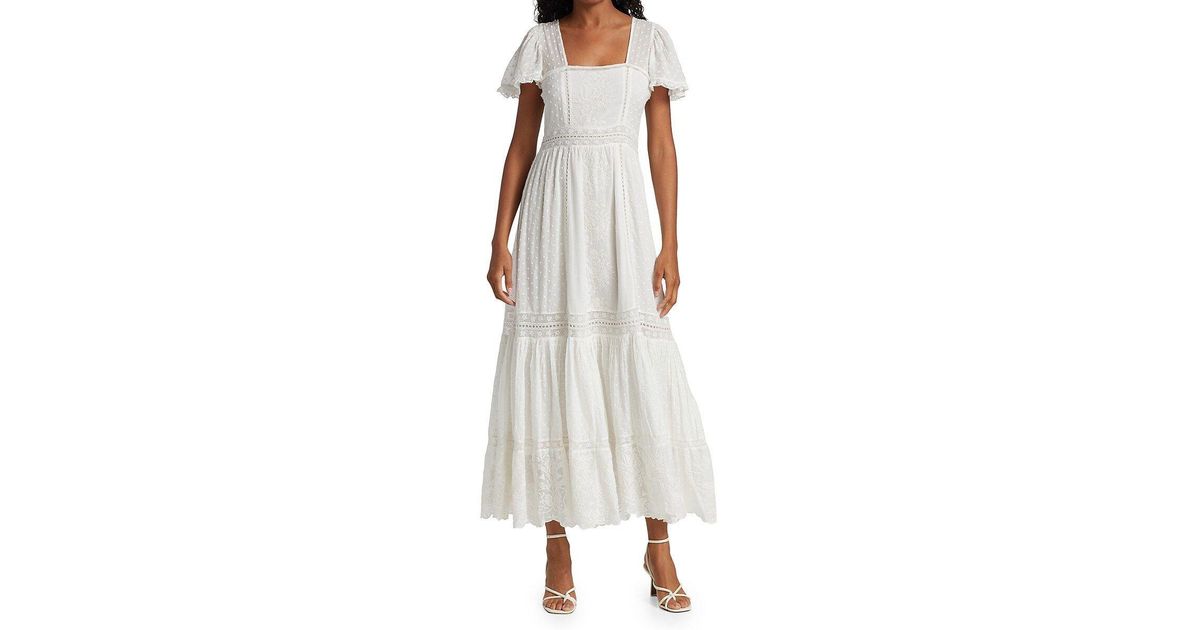 LoveShackFancy Bridal Norma Dress in White | Lyst