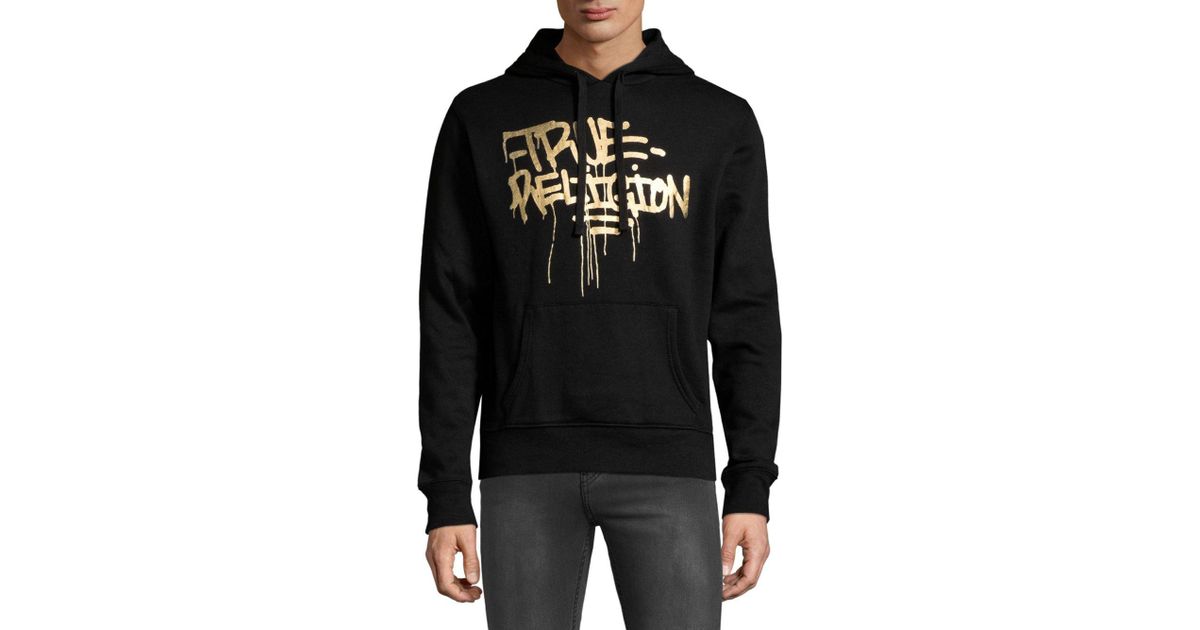 true religion hoodie gold