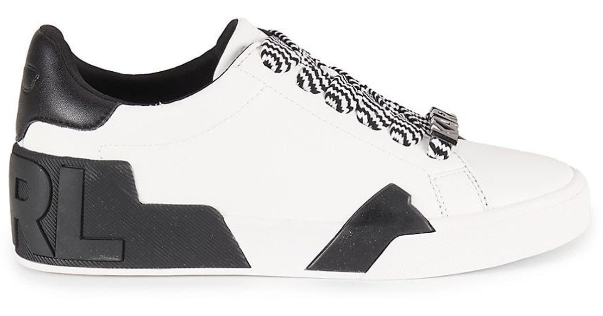 Karl Lagerfeld Marquise Colorblock Low Top Sneakers in Black