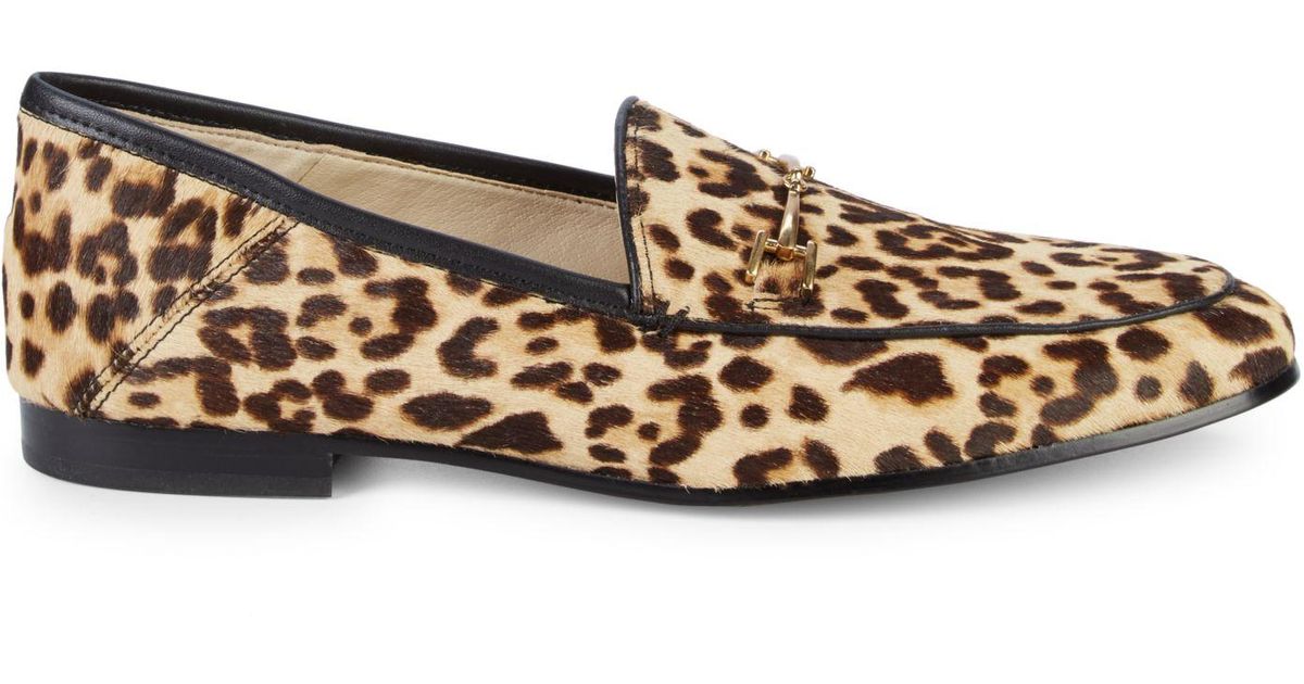 Sam Edelman Leather Loraine Genuine Calf Hair Leopard Print Loafer - Lyst