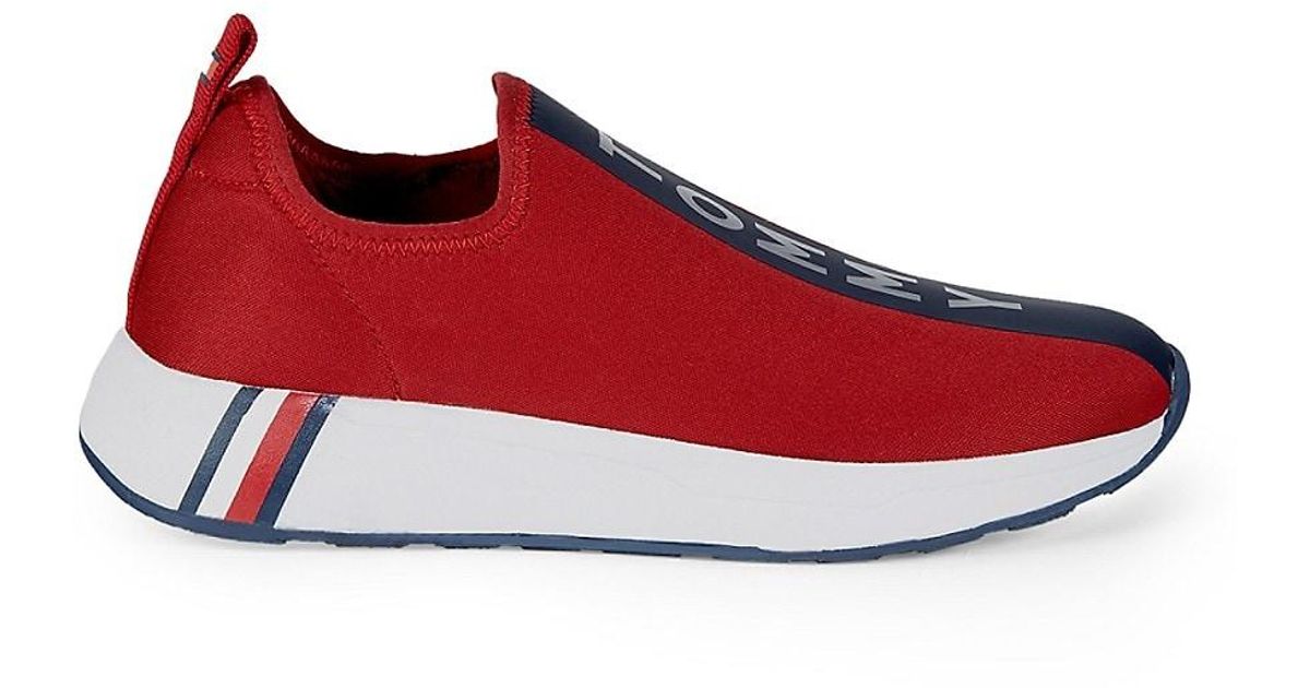 Tommy Hilfiger Synthetic Arizel Logo Slipon Sneakers in Blue Lyst