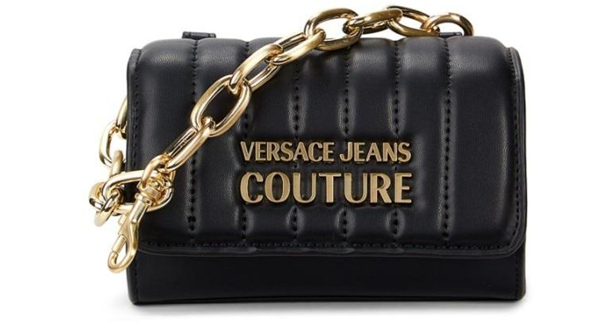 Versace Jeans Couture Synthetic Logo Chain Top Handle Mini Bag in Nero  (Black) | Lyst