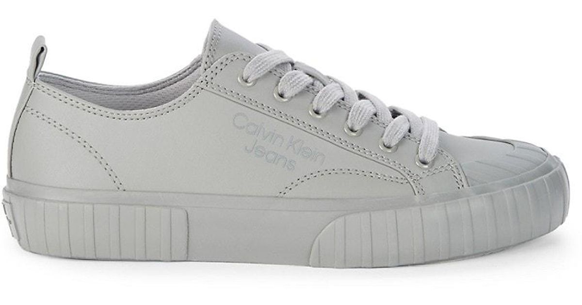 Calvin Klein Kcveky Logo Sneakers in Gray | Lyst