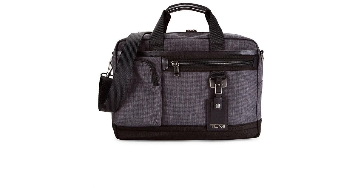 tumi gray briefcase