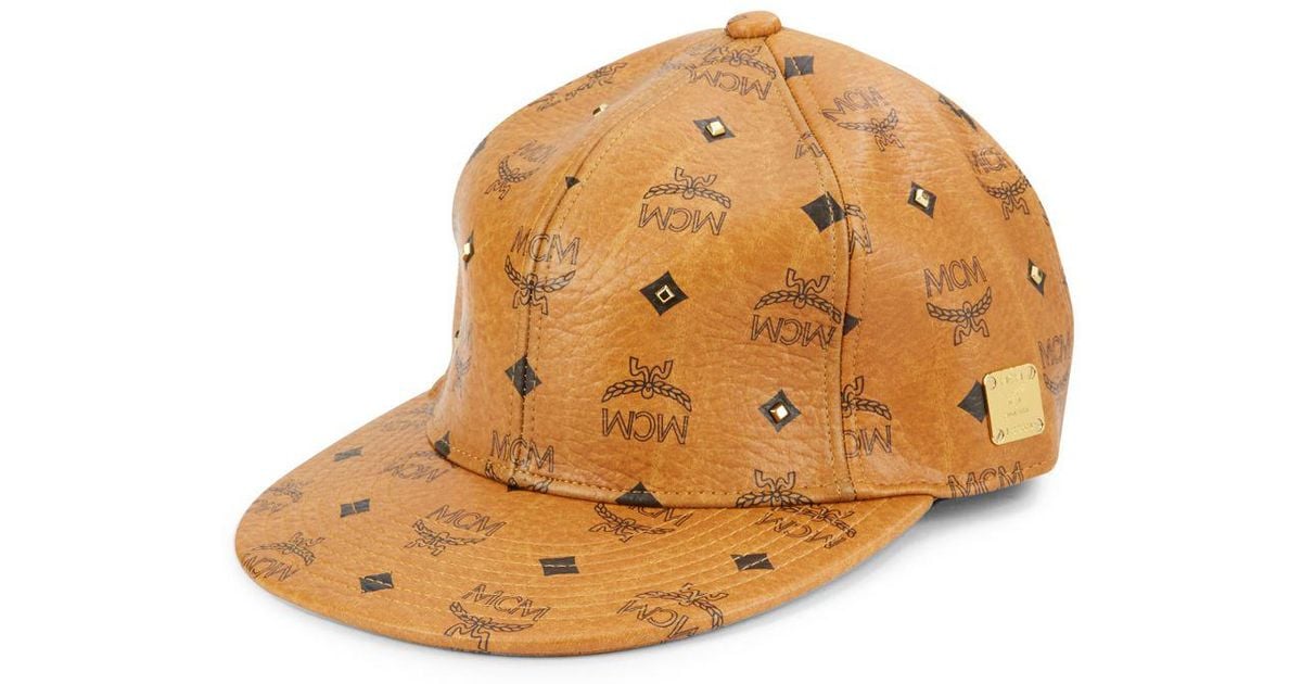 MCM Visetos Buckle Hat in Cognac (Brown) for Men - Lyst