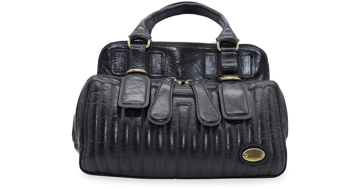 Chloé Chloe Bay Handbag In Black Leather | Lyst