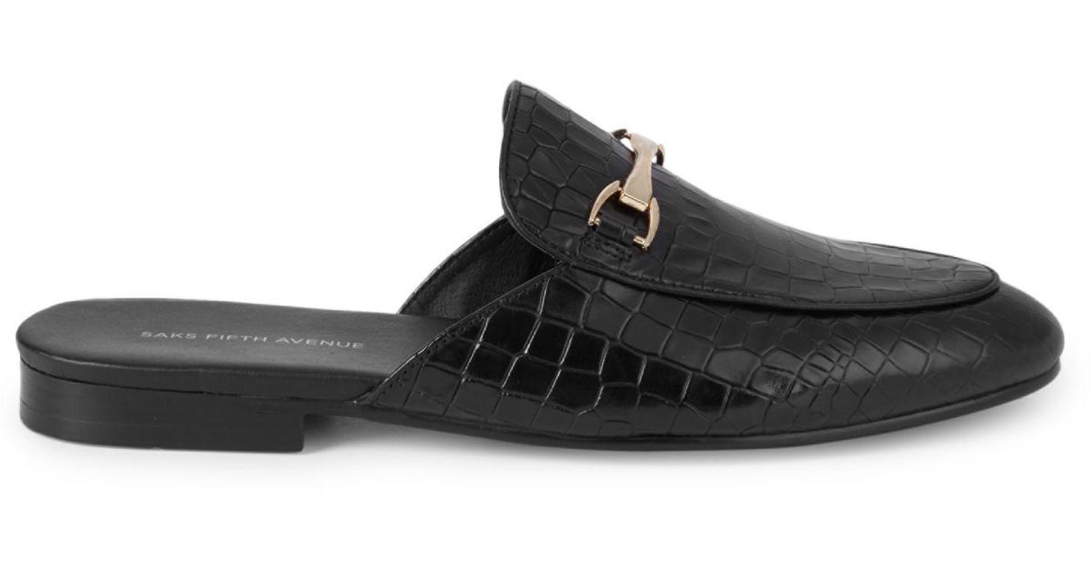 croc mules black