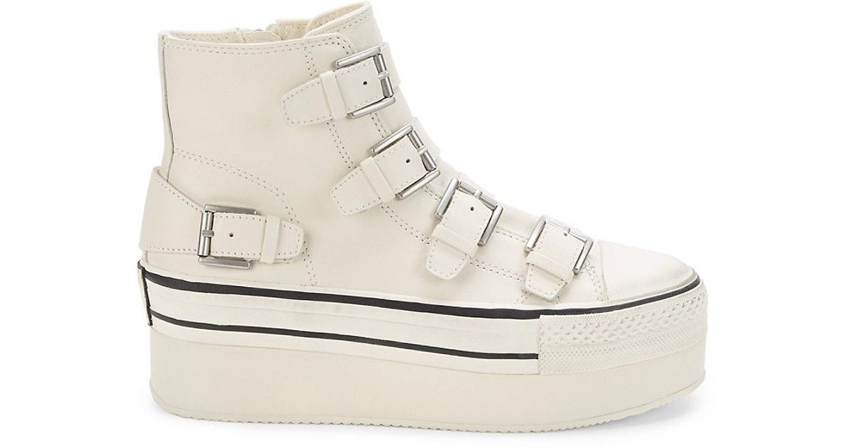 Ash Jewel Leather Platform High Top Sneakers in White | Lyst