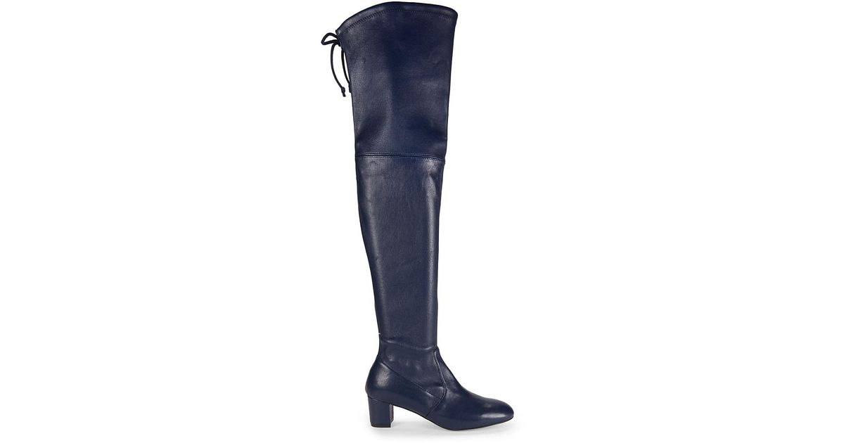 Stuart Weitzman Sofia City Leather Boots in Blue Lyst Canada