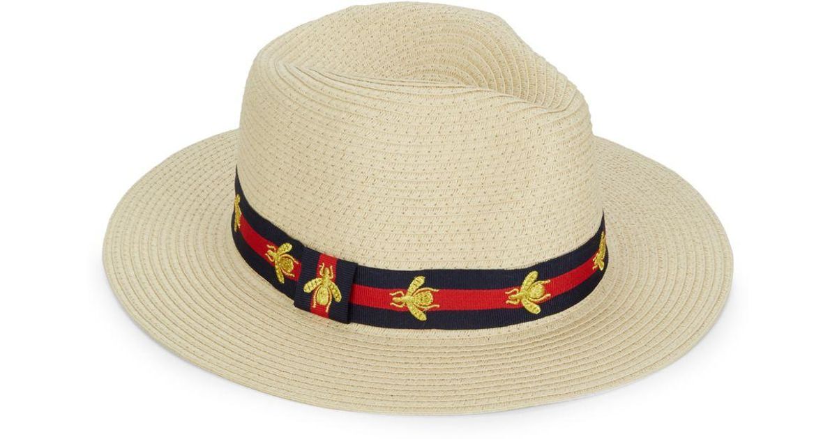 Vince Camuto Bee Preppy Panama Hat in Natural | Lyst