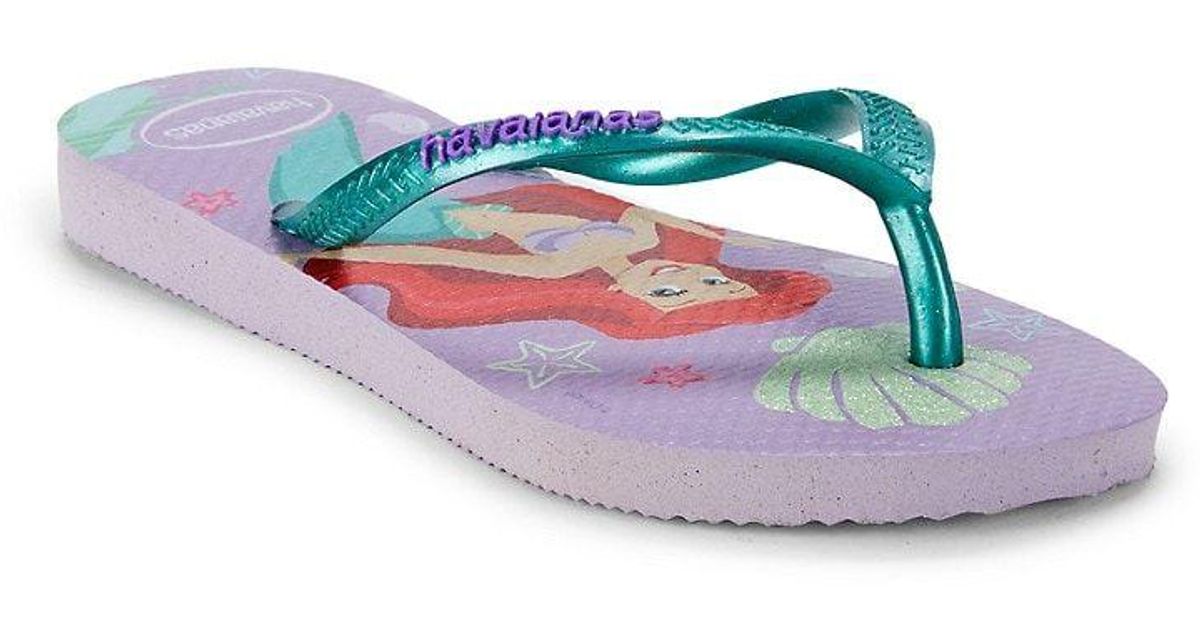 Havaianas Little Girl's & Girl's Disney Princess Ariel Flip Flops in ...