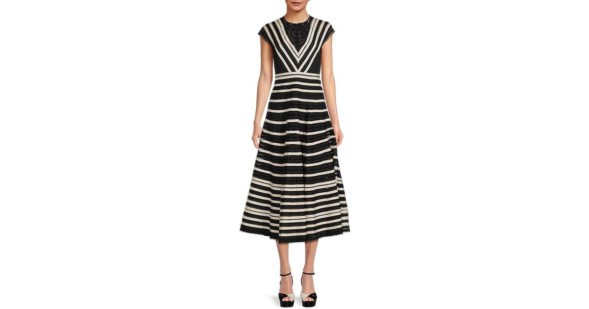Kaylum Cotton Blend Striped Cutout Midi Dress – VICI