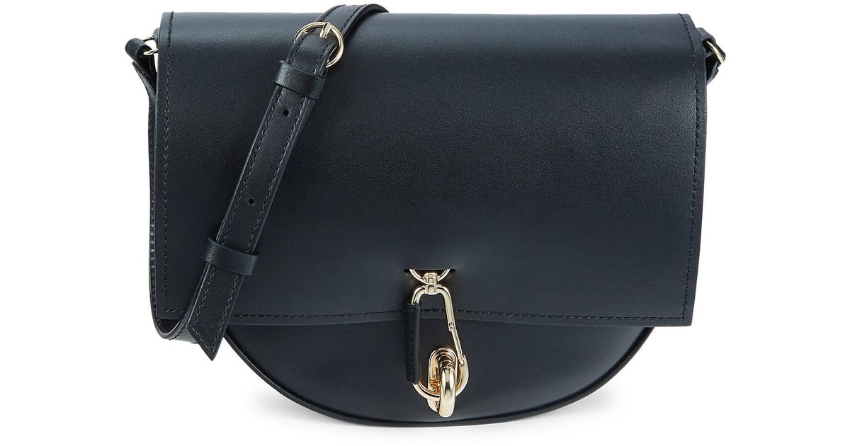 Zac Posen Belay Leather Saddle Crossbody Bag in Black (Blue) Lyst